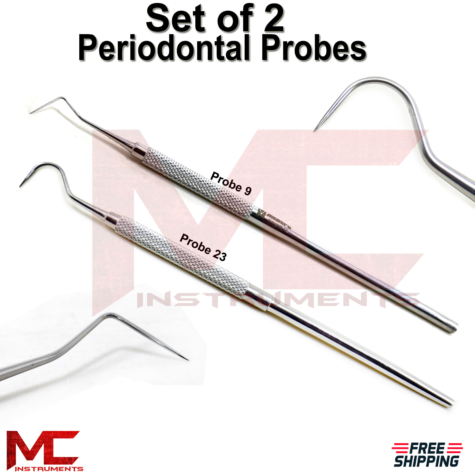 Periodontist Probes Oral Hygiene Hook Tartar Removing Dentist Hand Instruments