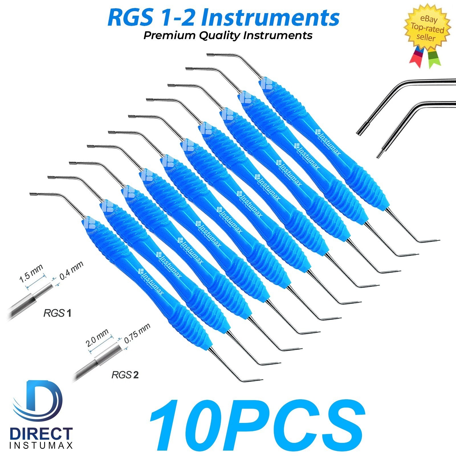 Dental Instrument RGS 1-2 / 3-4 Silicone Handle Depth Dimensions for Restoration