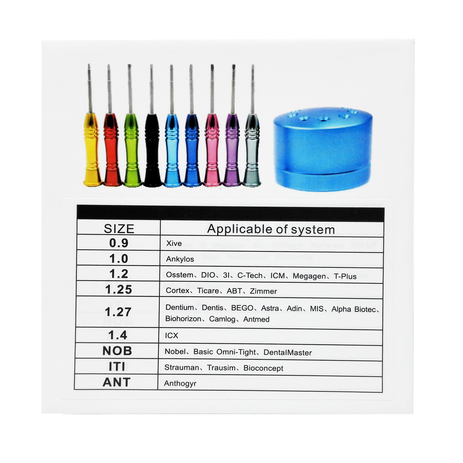 Dental Screw Driver Kit Abutment Tools Screw Drivers Implant Kit Set of 8/9Pcs