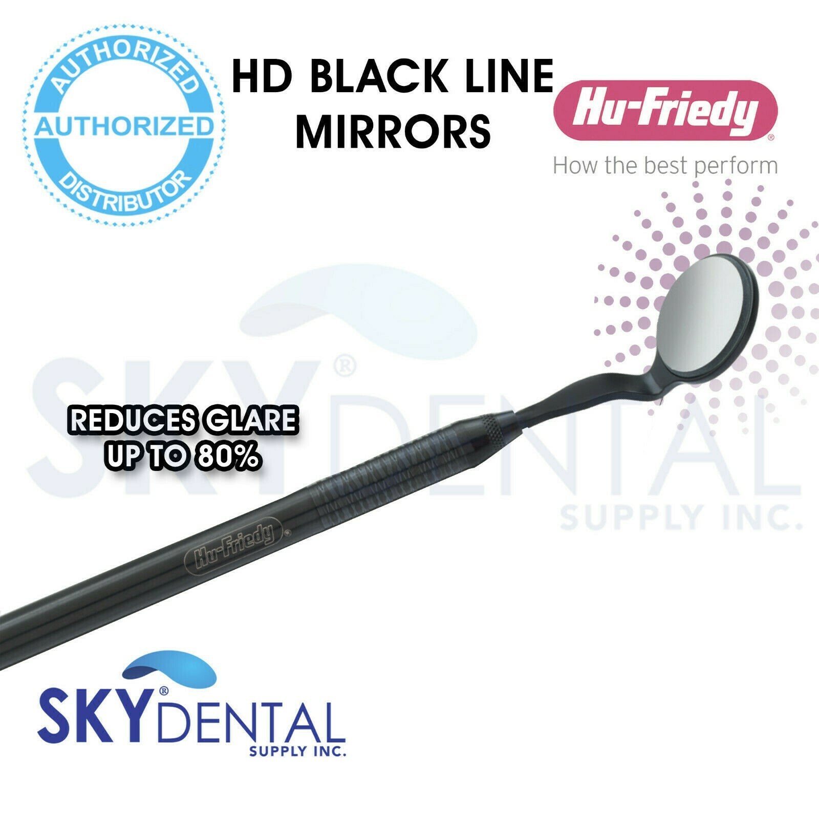 Hu-Friedy HD Blackline Mouth Mirror # 5 Double Sided – Cone Socket/Simple Handle