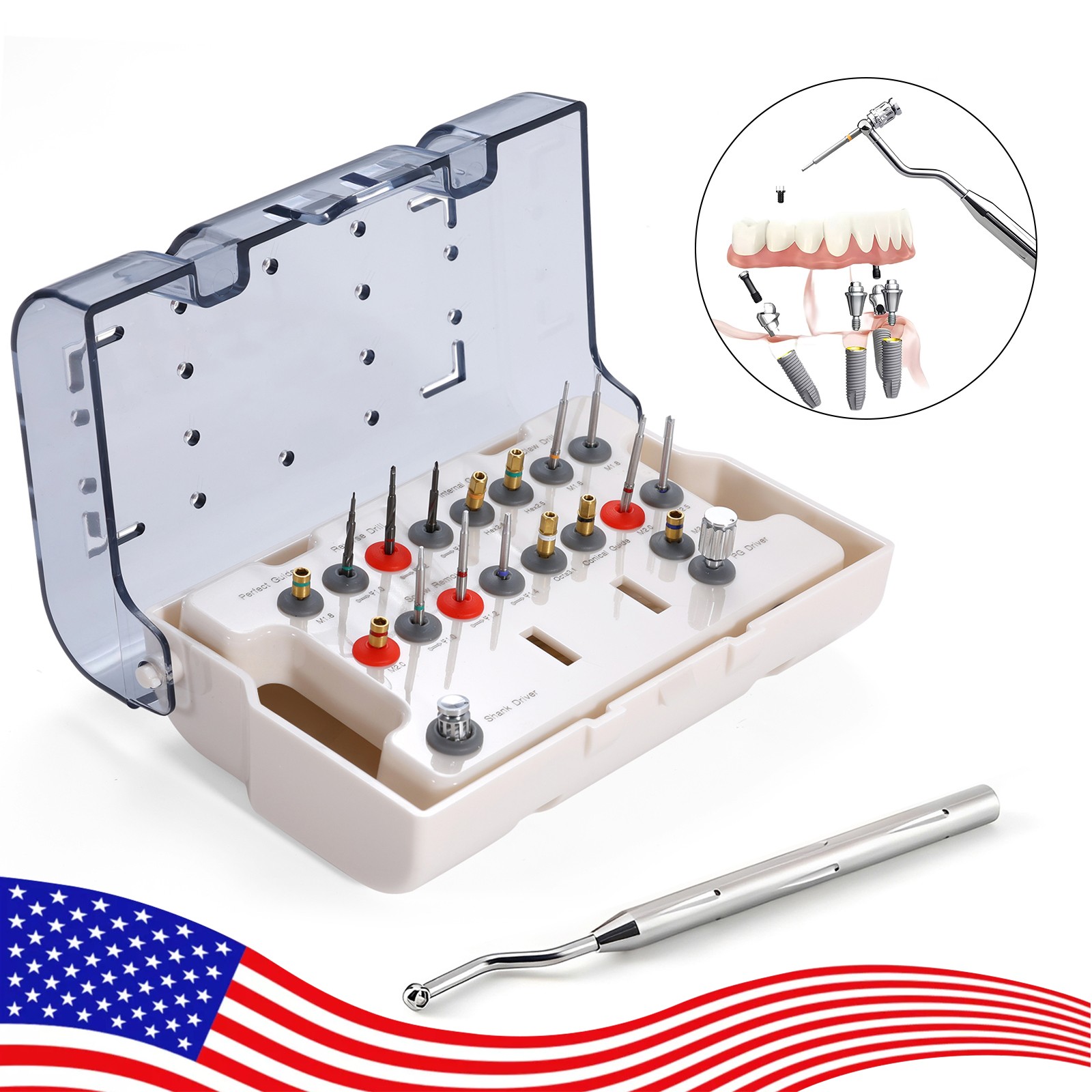 Dental Implant Screw Removal Kit Broken Extractor Surgical Remover Instruments