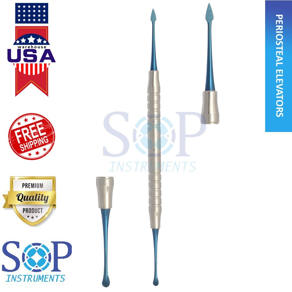 Dental Surgical Buser Elevator Periosteal Titanium BLUE by SOP Instruments
