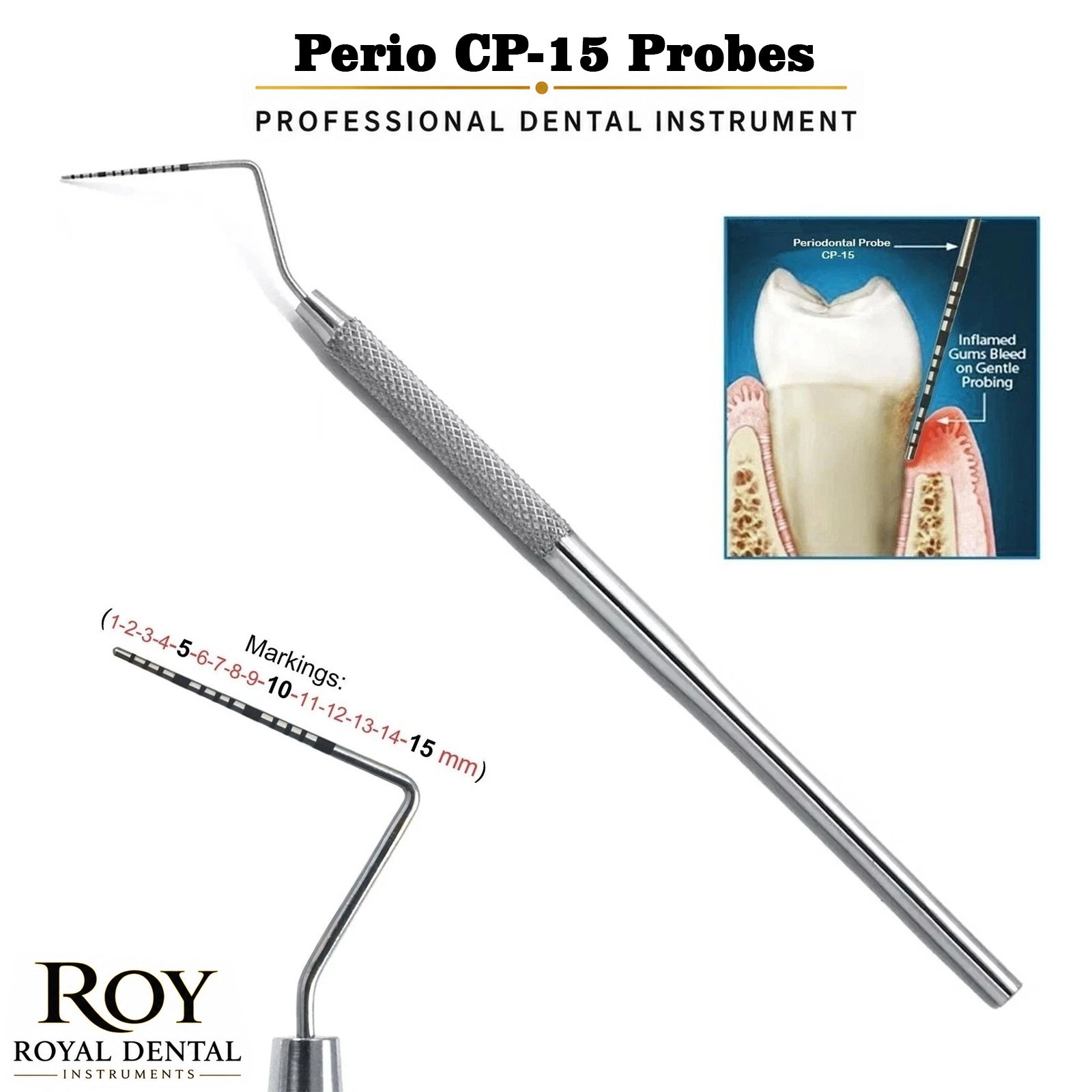 Dental Periodontal Color Coded Marking Probes Williams CP-15 Michigan-O Lab
