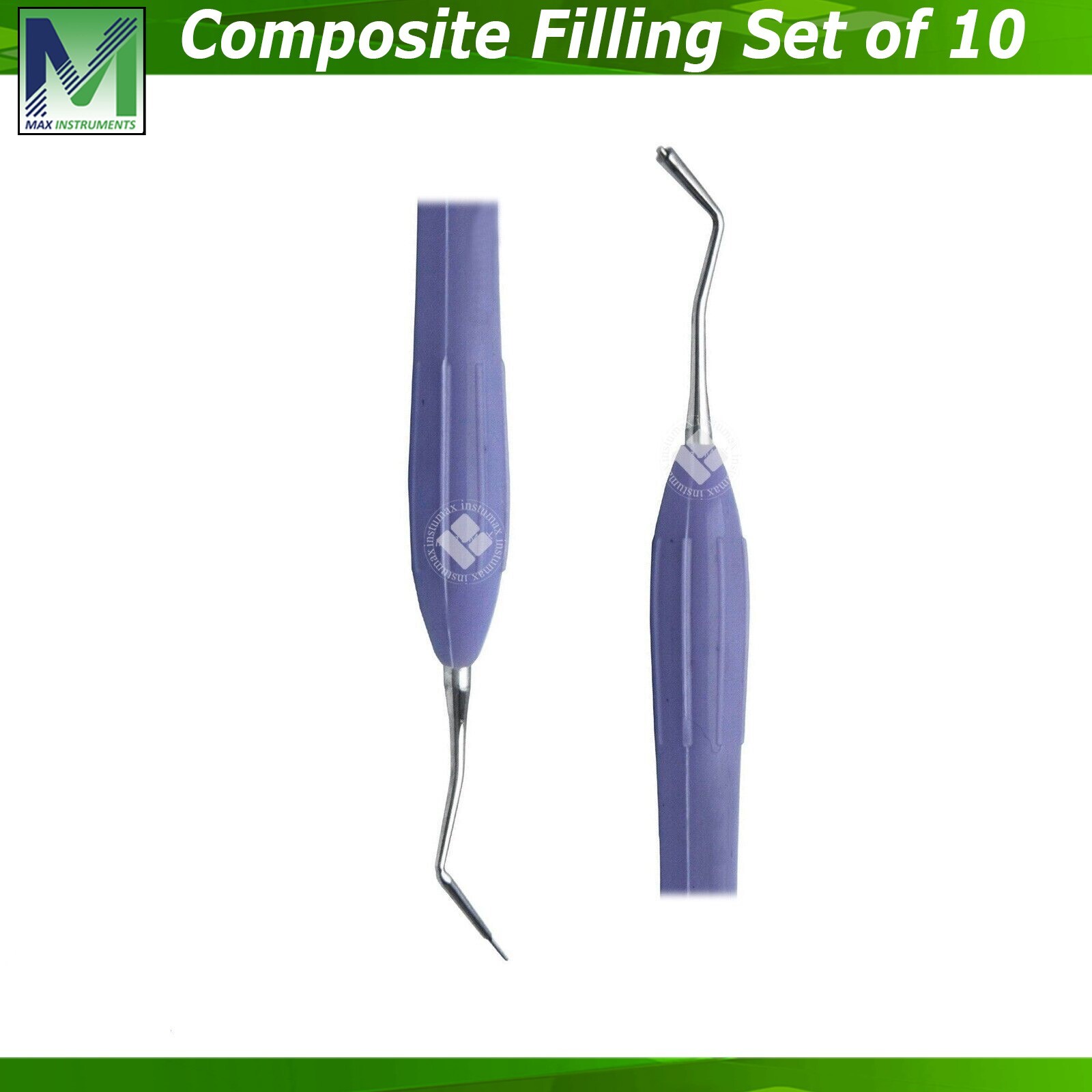 10Pcs Set Dental Composite Filling Instruments Silicone Handle Restorative Tools