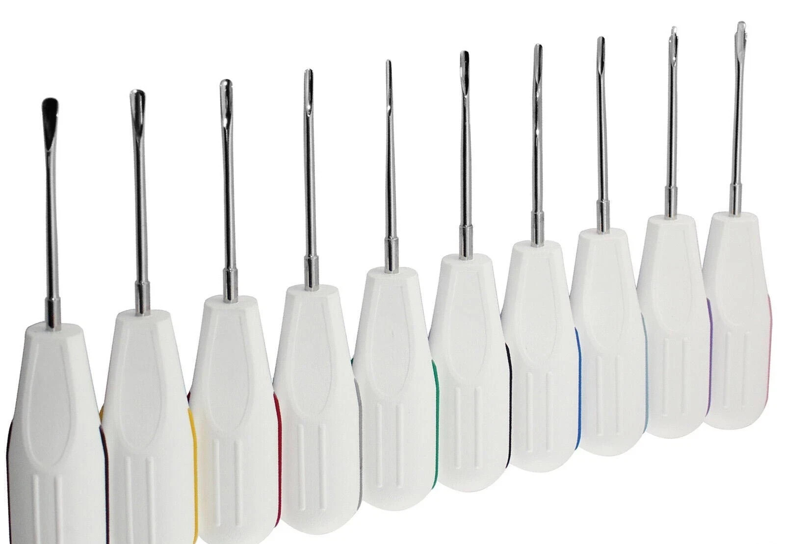 10 Pcs white Dental Root Elevators Oral Surgery PDL Luxating Tooth loosening
