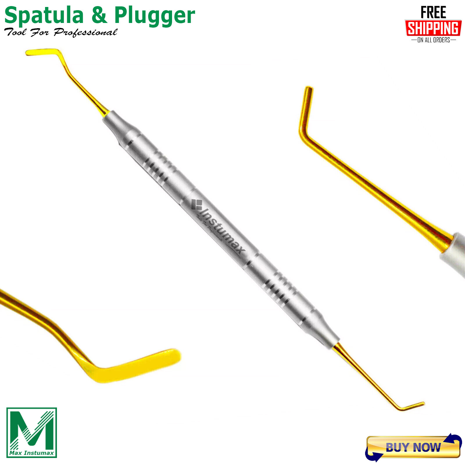 INSTUMAX® Dental Filling Kit – Titanium Spatula/Plugger w/Gold Tips (1-10Pcs)