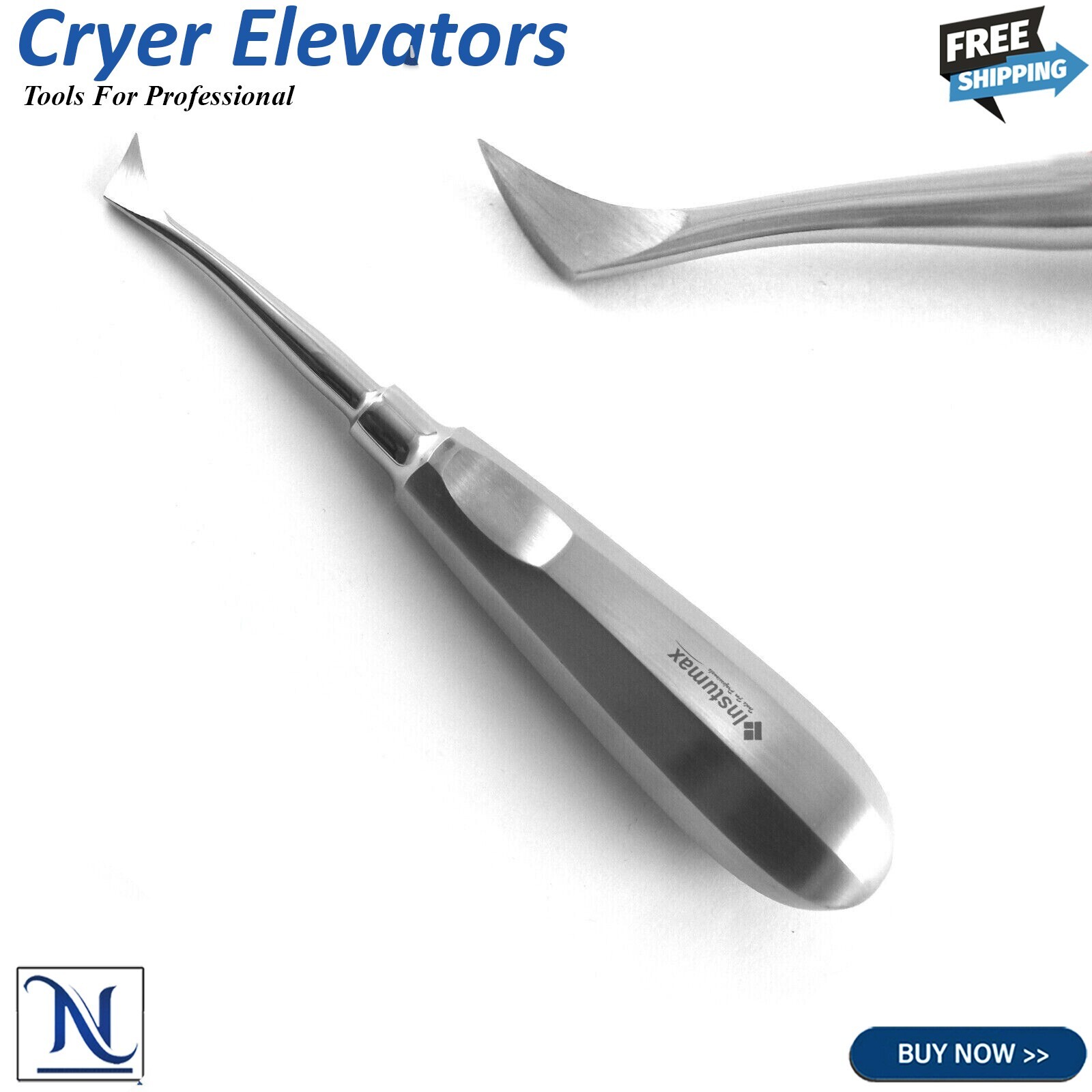 2 Pcs Dental Root Elevators CRYER Oral Surgery PDL Luxating Elevator INSTUMAX
