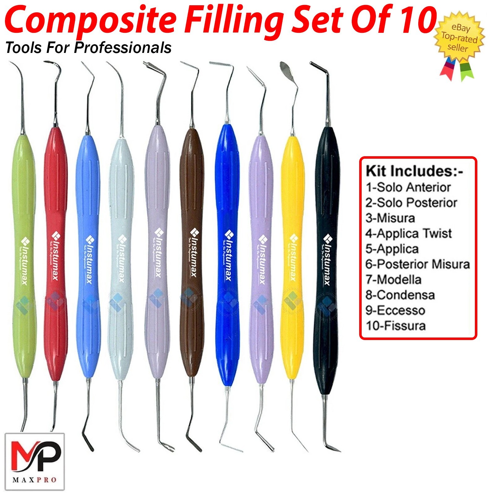Dental Composite Resin Filling Spatulas Aesthetic Restoration Instruments set 10