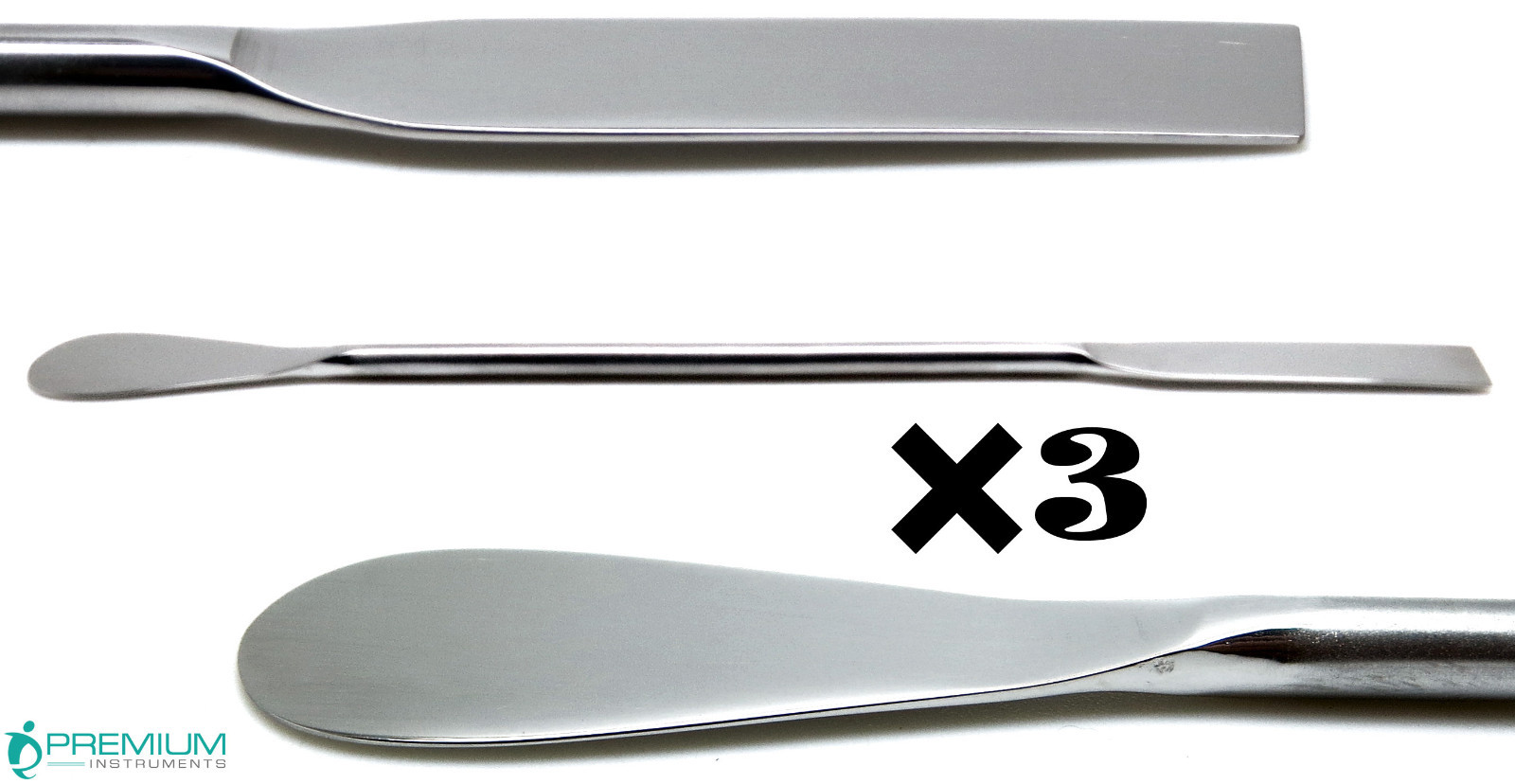 3× Dental Lab Spoon Spatula Double Ended 18cm Medical Mixing Instruments