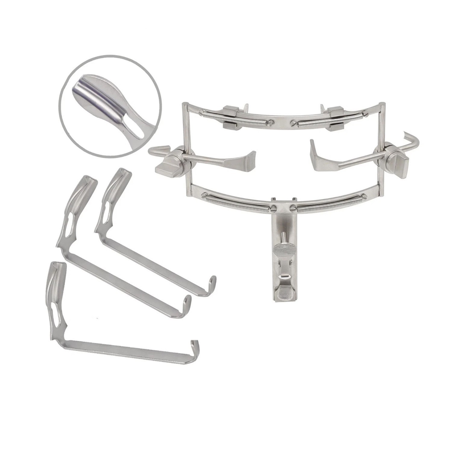 Dingman Mouth Gag Retractor Set With 3 Blades German Steel Dental Instruments CE