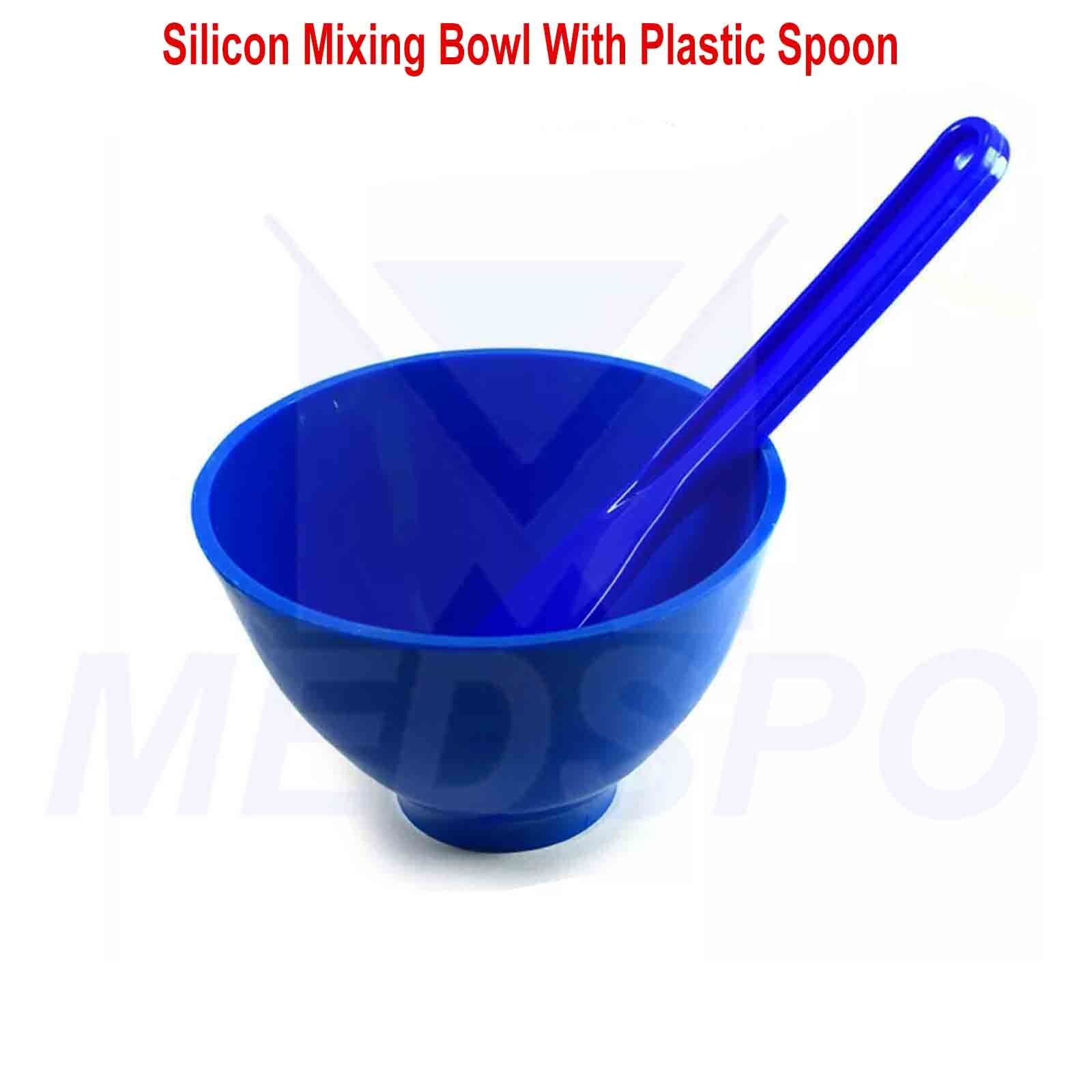 Silicon Bowl With Spoon Dental Mixing Acrylics Resins Flexible Hygienist Tools