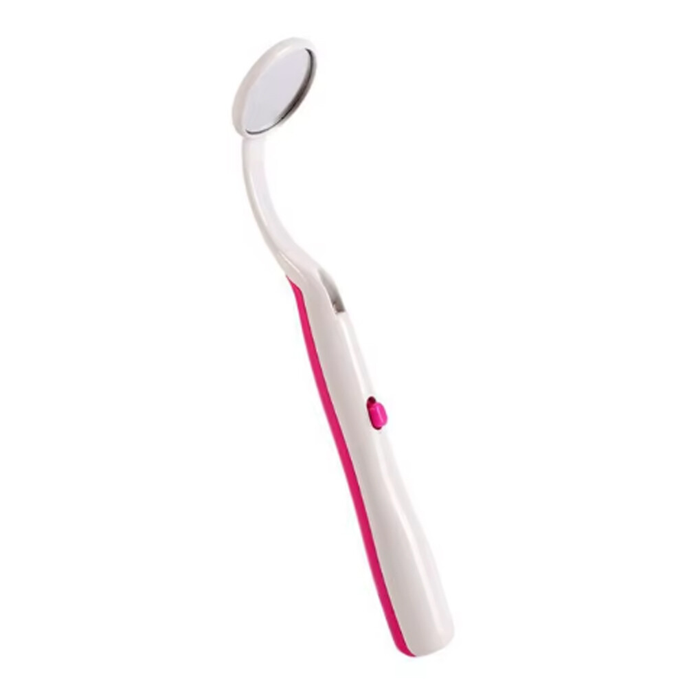 Dental Mouth Mirror With LED Light Reflector Odontoscope Teeth Inspection Pink