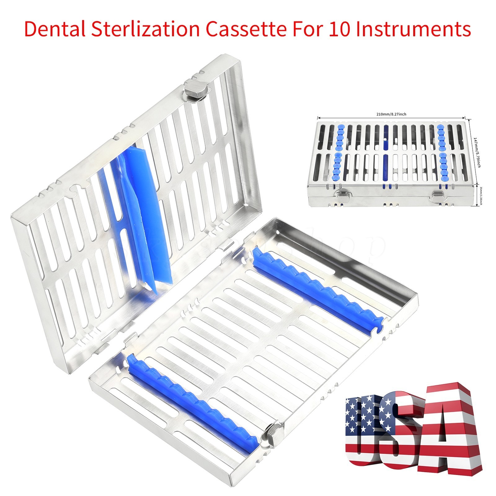 Dental Surgical Instrument Box Cassette Autoclave Sterilization Container 3 Size