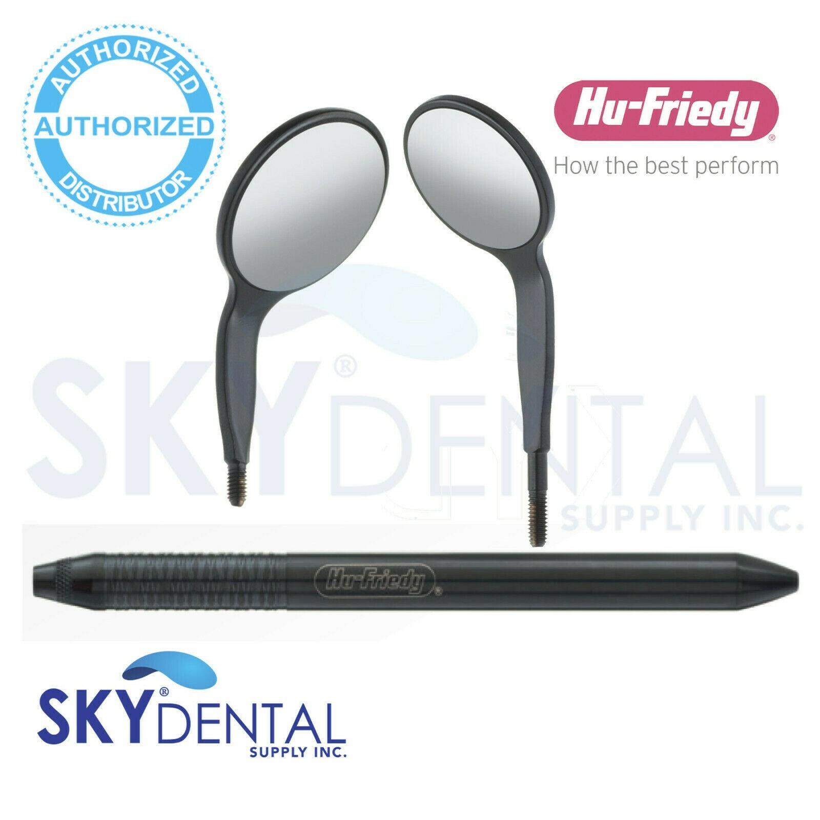 Hu-Friedy HD Blackline Mouth Mirror # 5 Single Sided – Cone Socket/Simple Handle