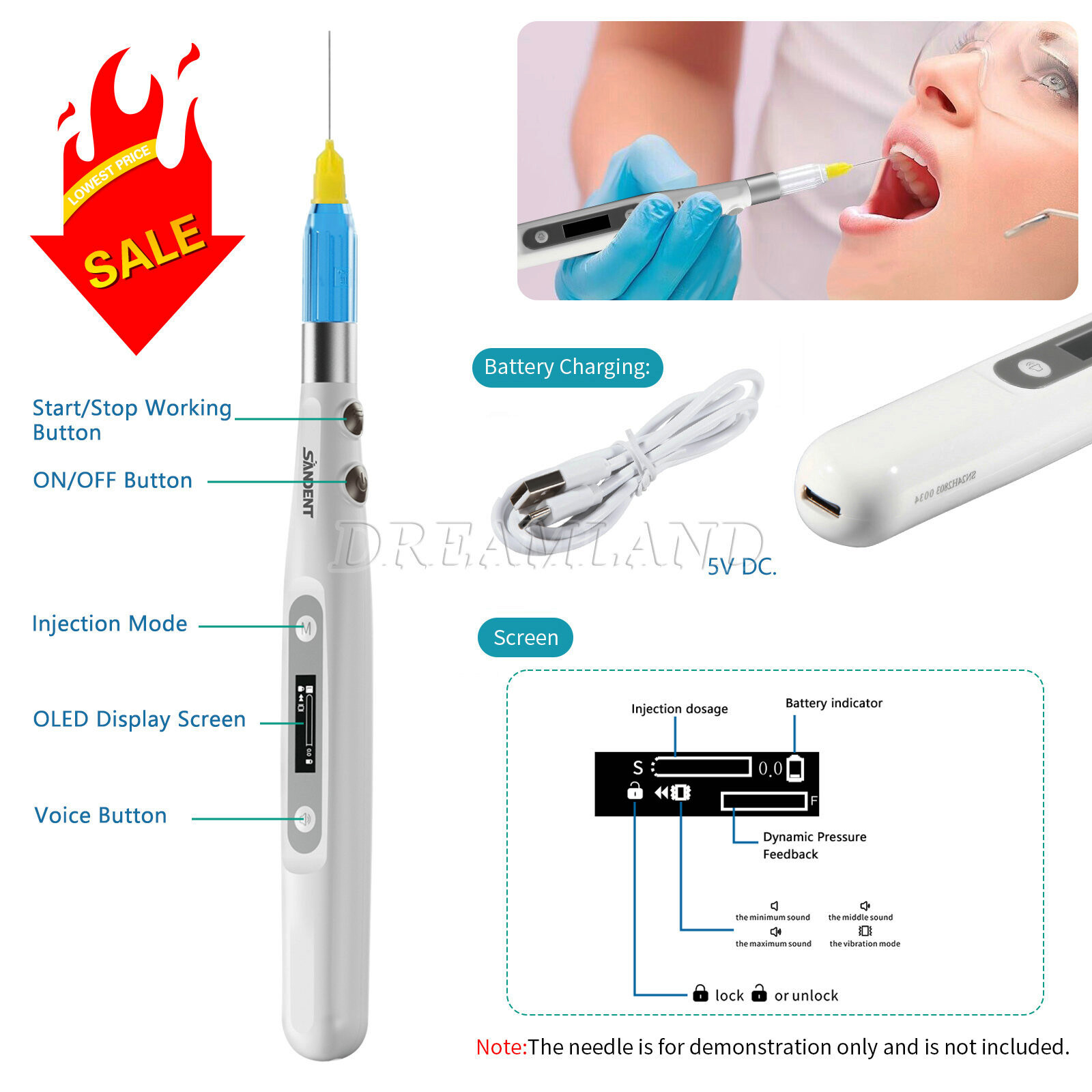 Dental Painless Oral Local Anesthesia Device anestesia Pen USB USA