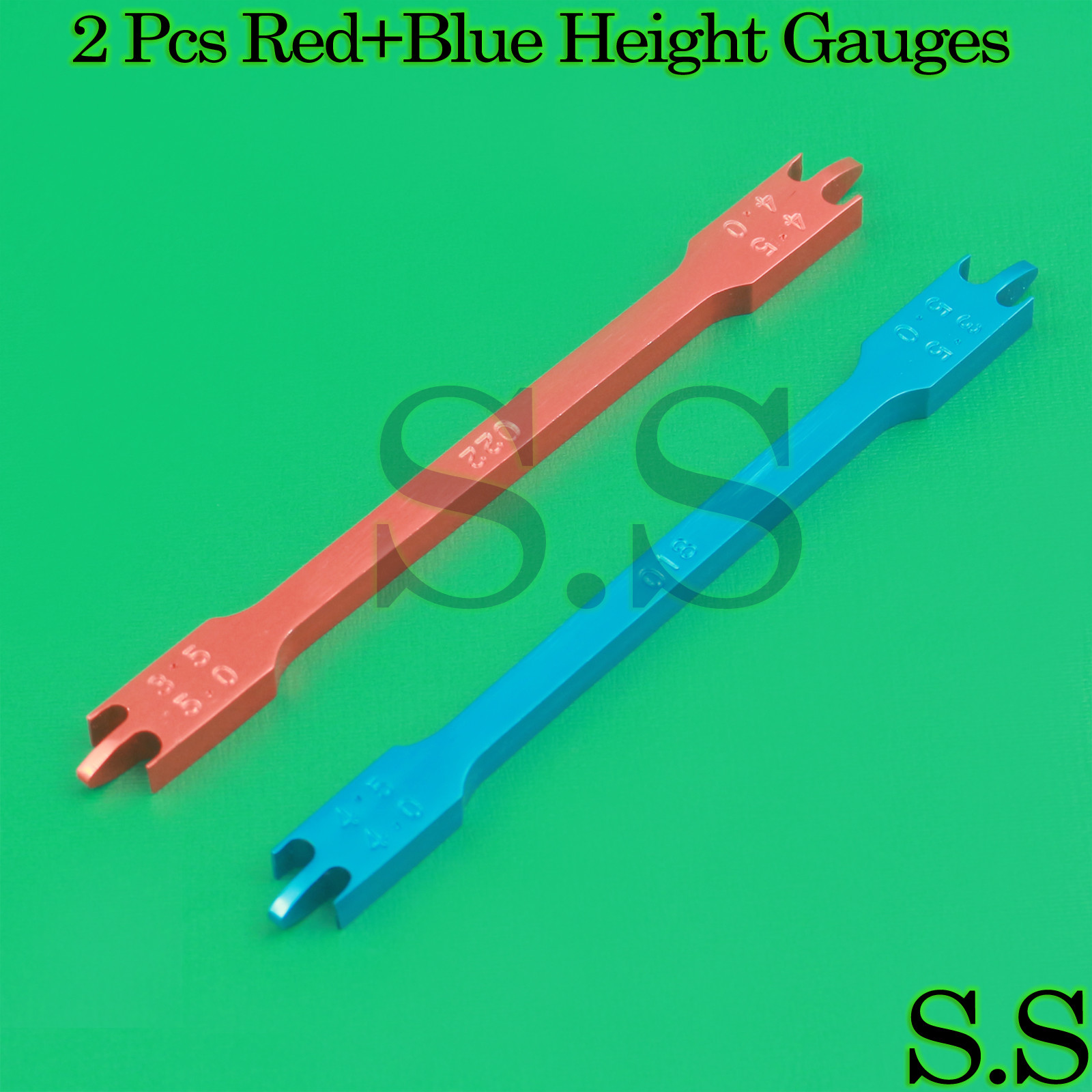 2 Pcs Red+Blue (018,022) Dental Bracket Height Gauges Orthodontic instruments