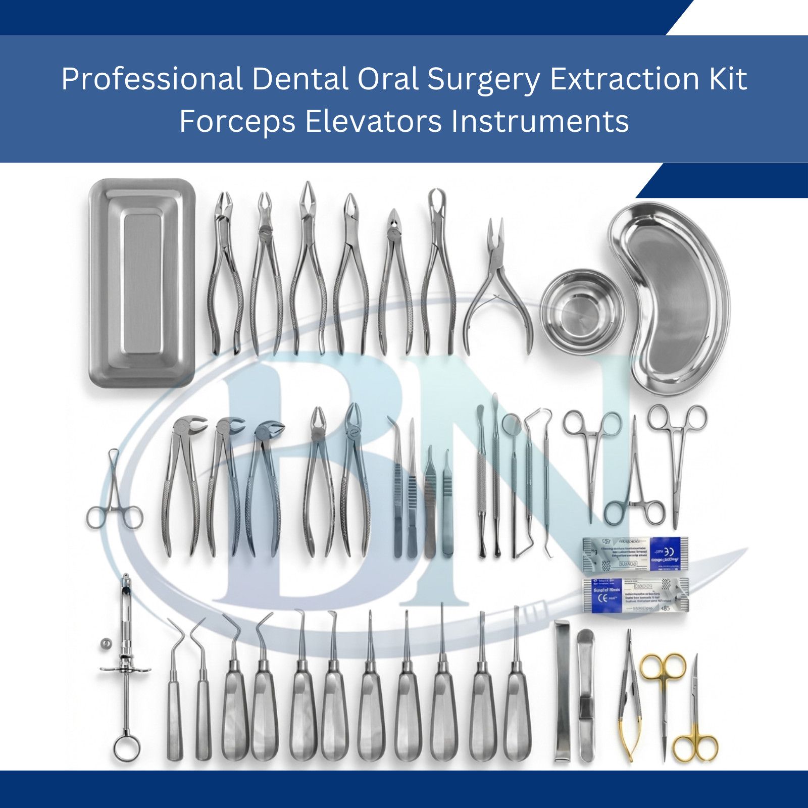 Professional Dental Oral Surgery Extraction Kit Forceps Elevators Instruments