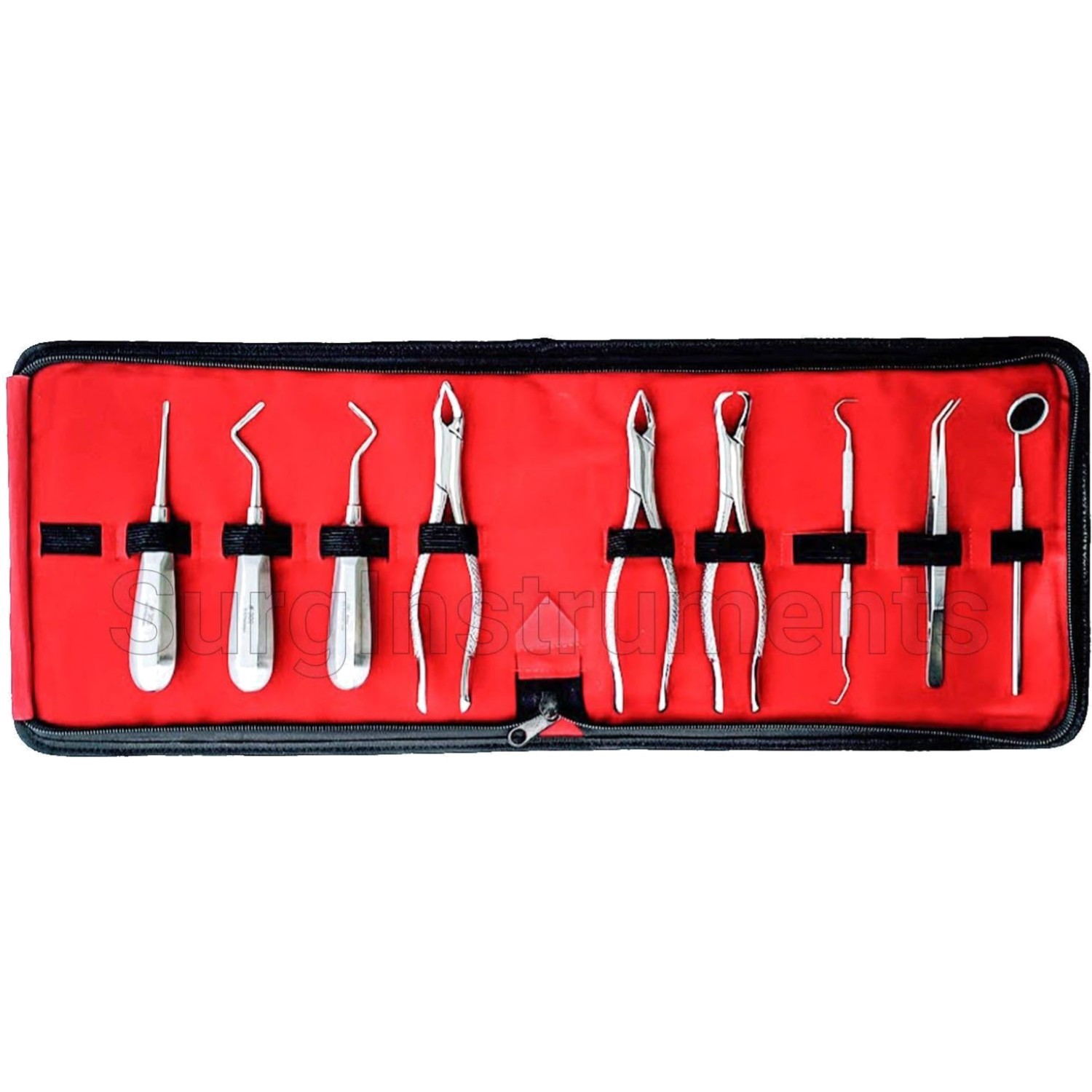 Dental Extraction Kit 9 Pc Stainless Steel Compact Travel Case Ergonomic
