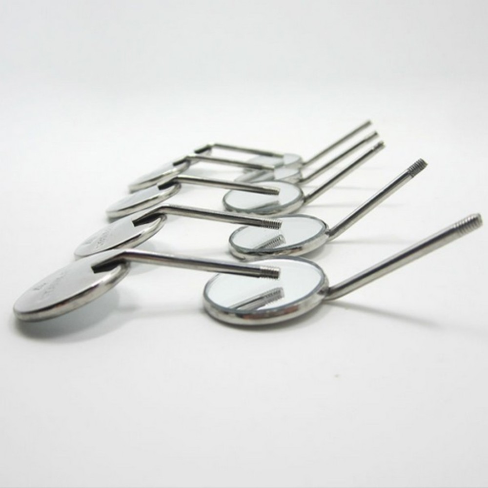 Premium 20-100PCS Dental Mouth Mirror heads Cone Socket #5 Plain + Free Handle