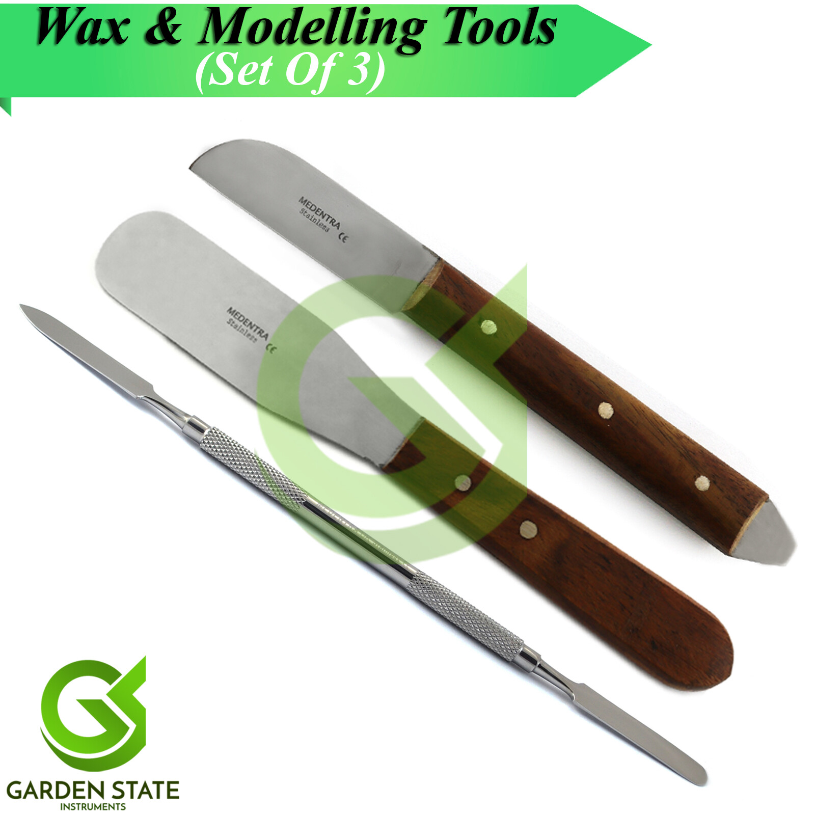 Dental Plaster Alginate Knife Wax Modelling Material Mixing Cement Spatula Set