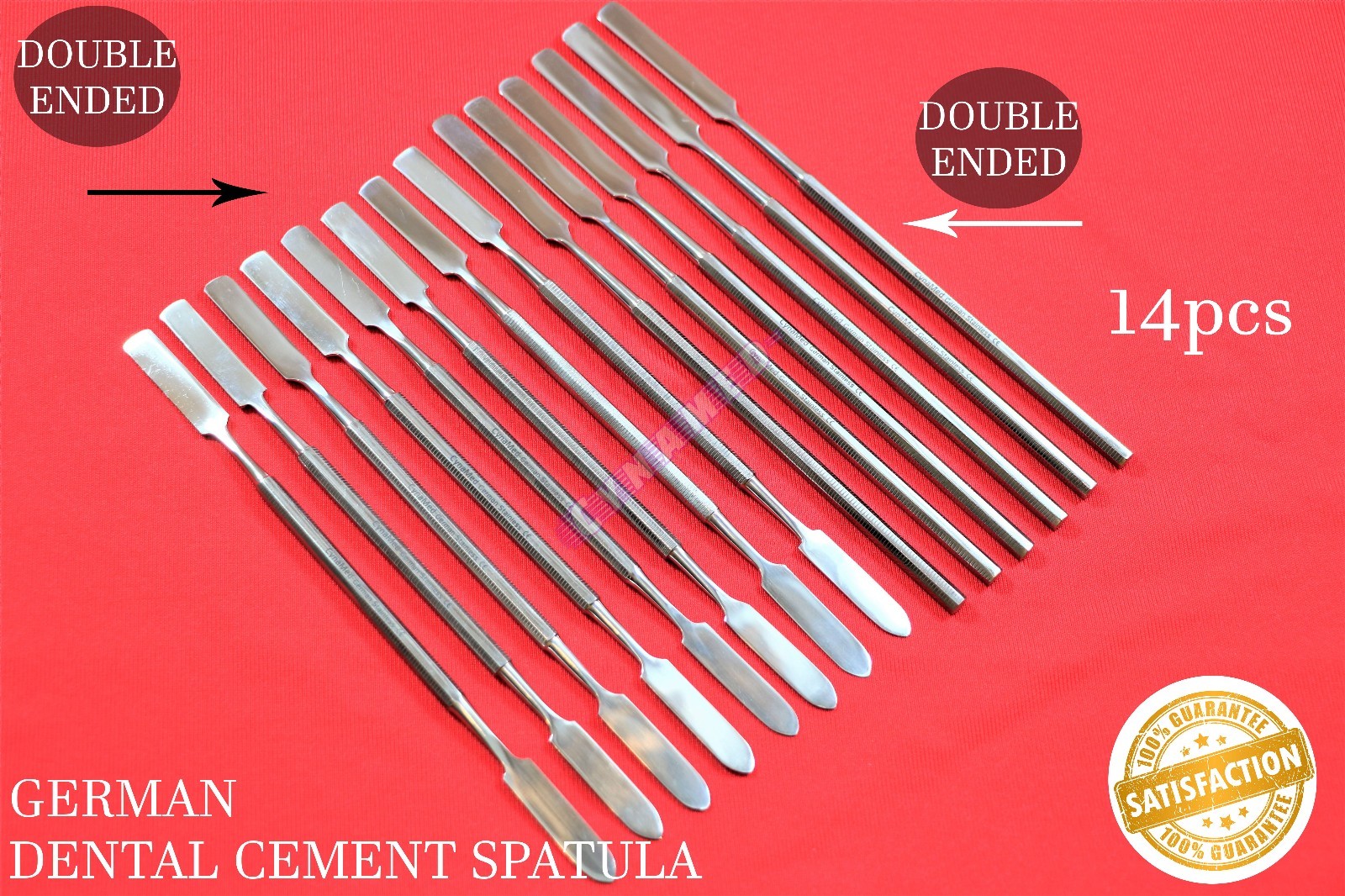 14 PCS SET DENTAL CEMENT SPATULAS SINGLE + DOUBLE ENDED CEMENT MIXING GERMAN A+