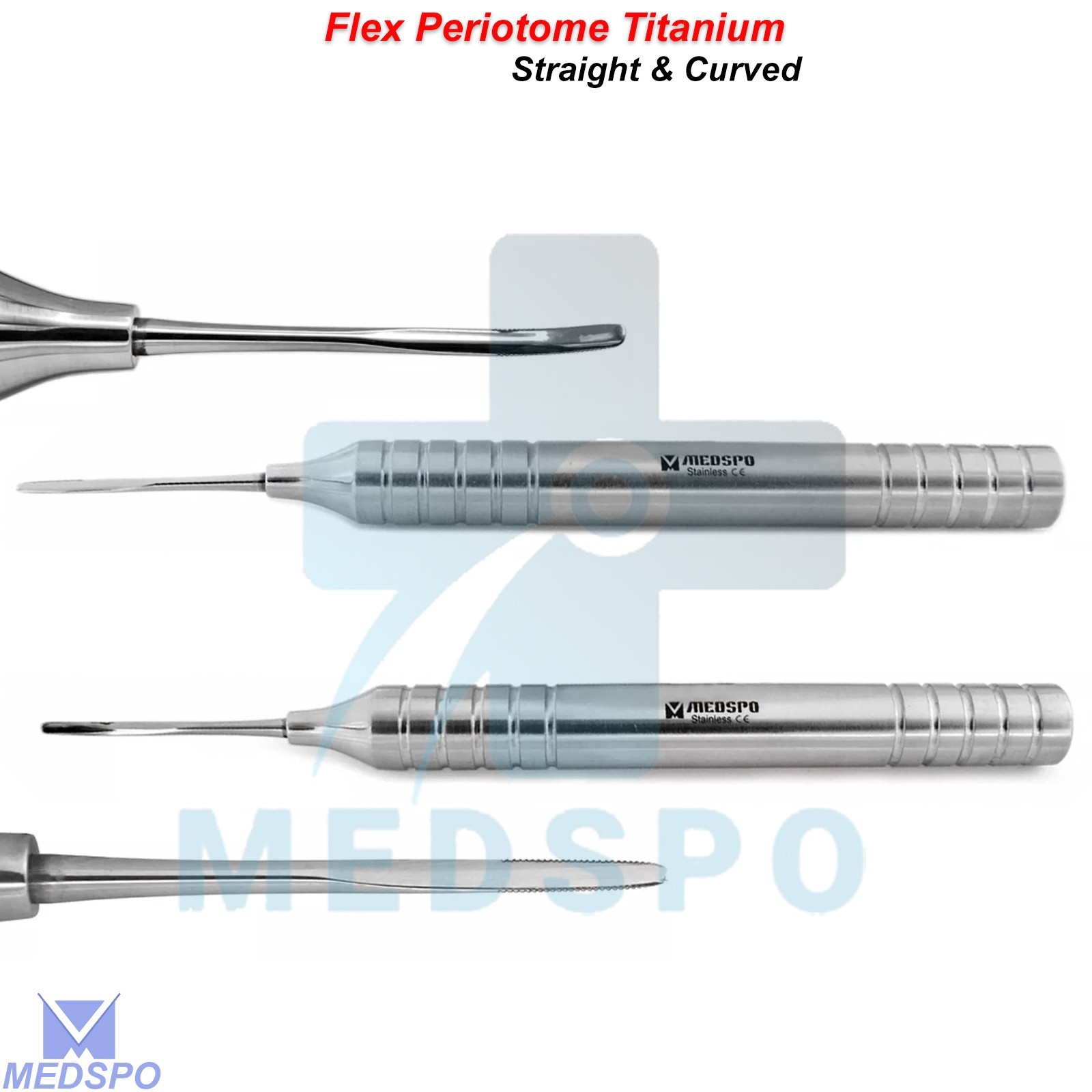 Flex Periotome Titanium Tooth Extraction Straight & Curved Periodontal Tools Set