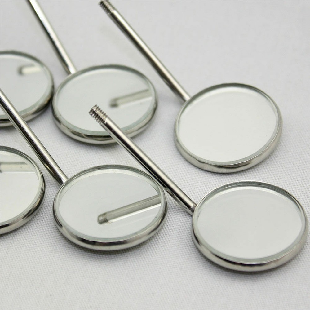 Premium 20-100PCS Dental Mouth Mirror heads Cone Socket #5 Plain + Free Handle
