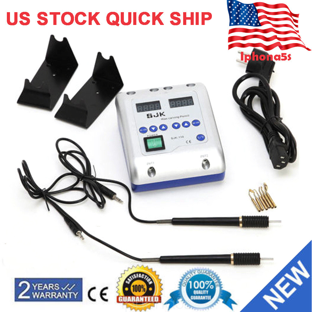 Dental Lab Electric Waxer Wax Blade Carving Pencil Carver Pen Pot w/ 6 Tips Pro