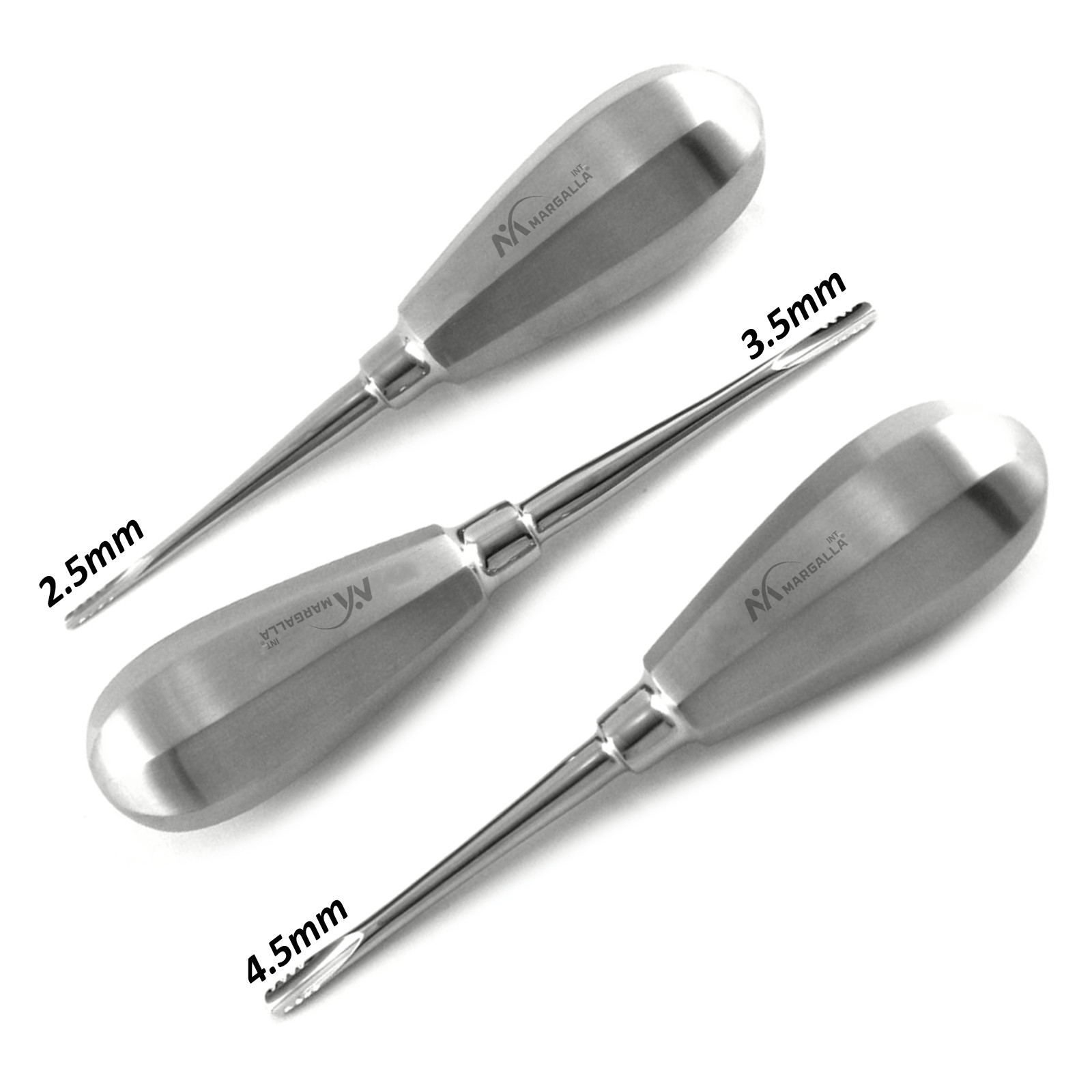 3Pcs Dental Root Elevators Oral Surgery PDL Luxating LINDO LEVIEN