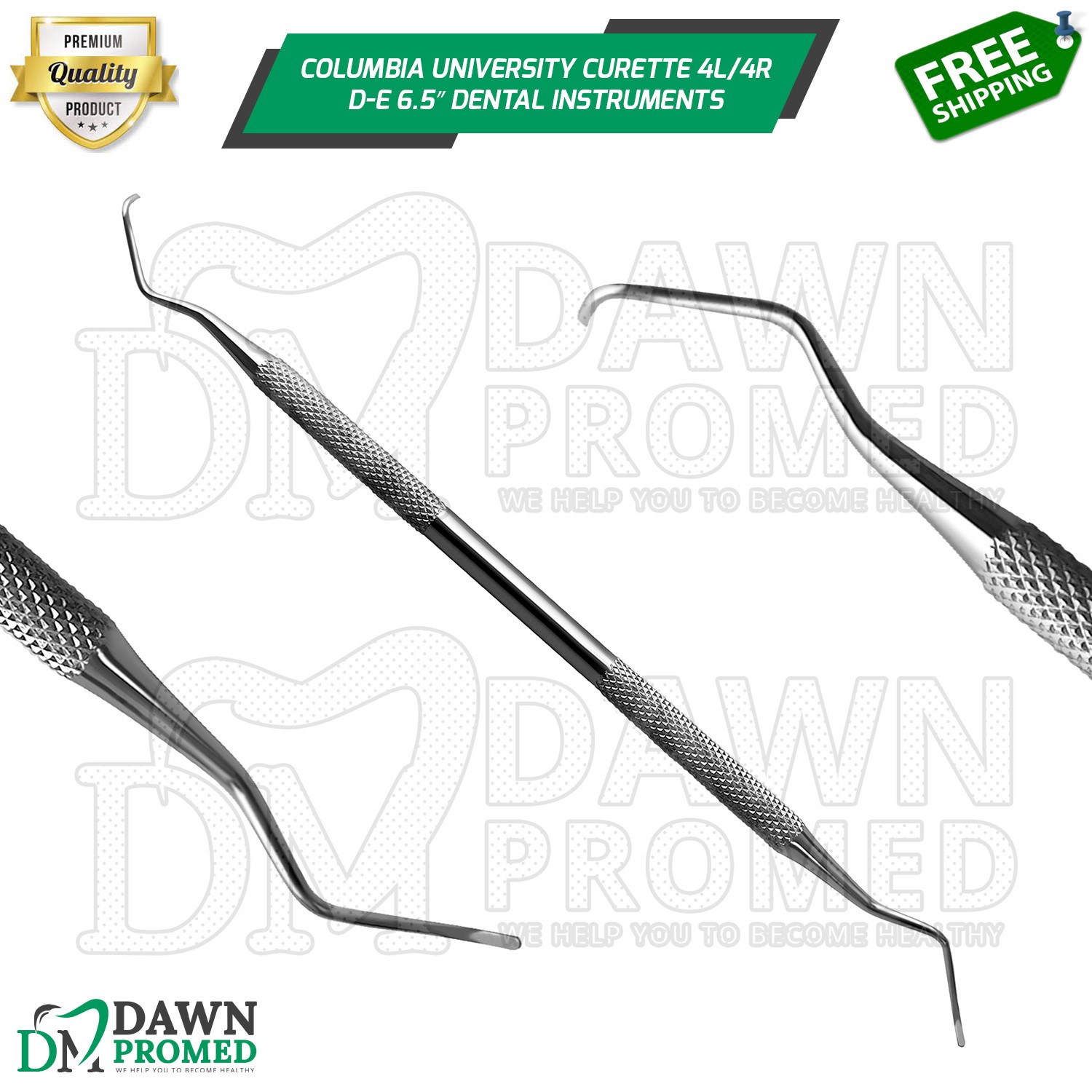 Columbia University Curette 4L/4R Double Ended 6.5″ Dental Instruments German Gr