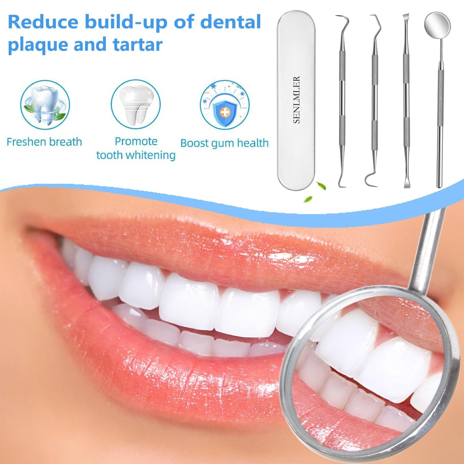 Dental Tools, Professional Plaque Remover Teeth Cleaning Tool Kit, Stainless Ste