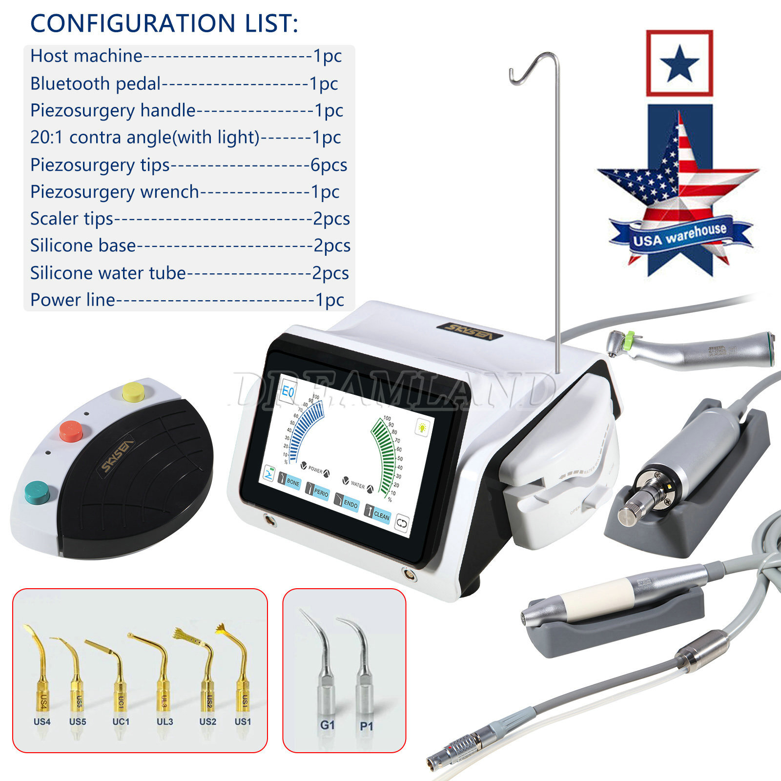 SKYSEA Dental Piezo Motor Surgery & Implant Device 2 IN 1 Bone Cutter Touch