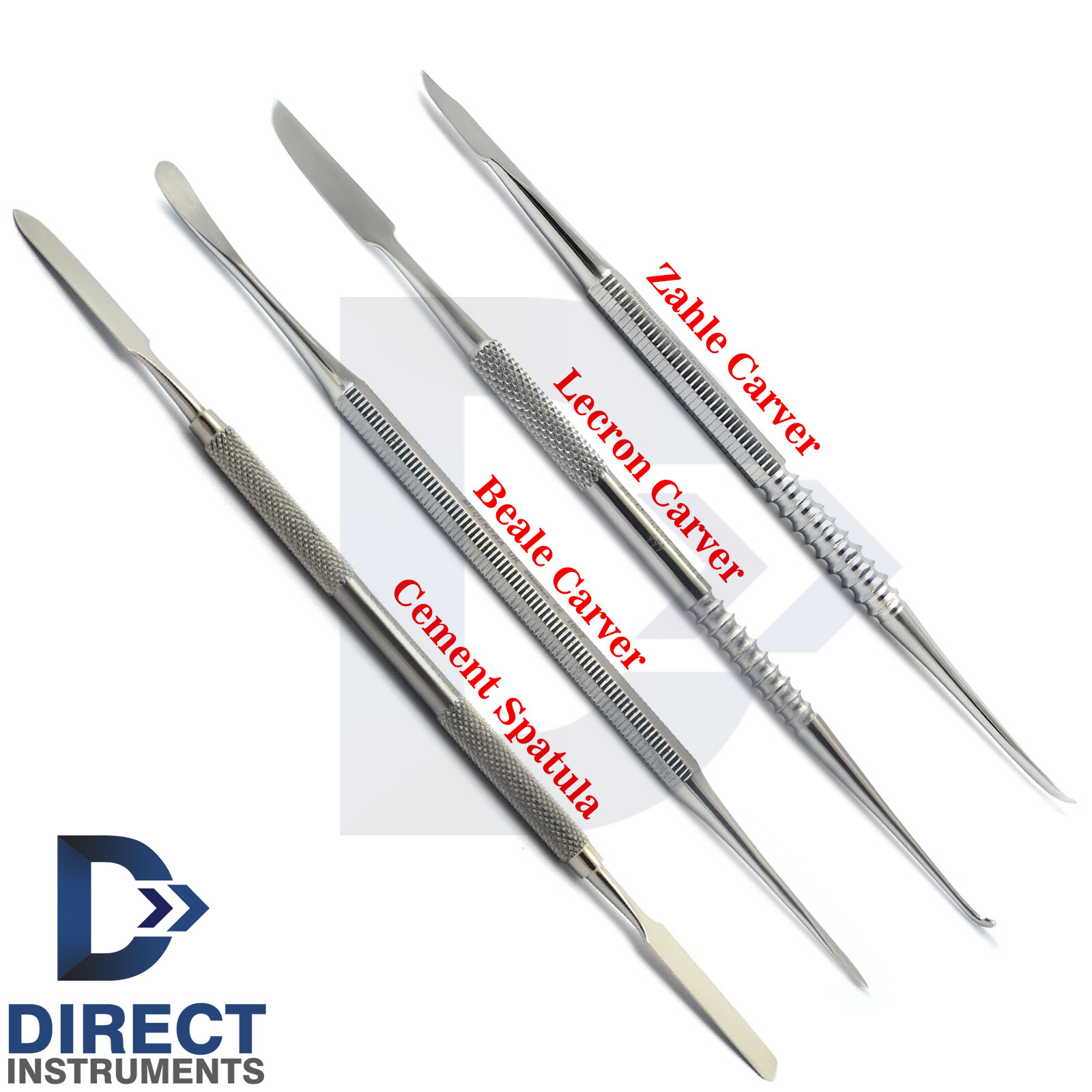 4Pcs Dental Wax Carvers Zahle Beale Lecron Cement Spatula Mixing Laboratory Kit