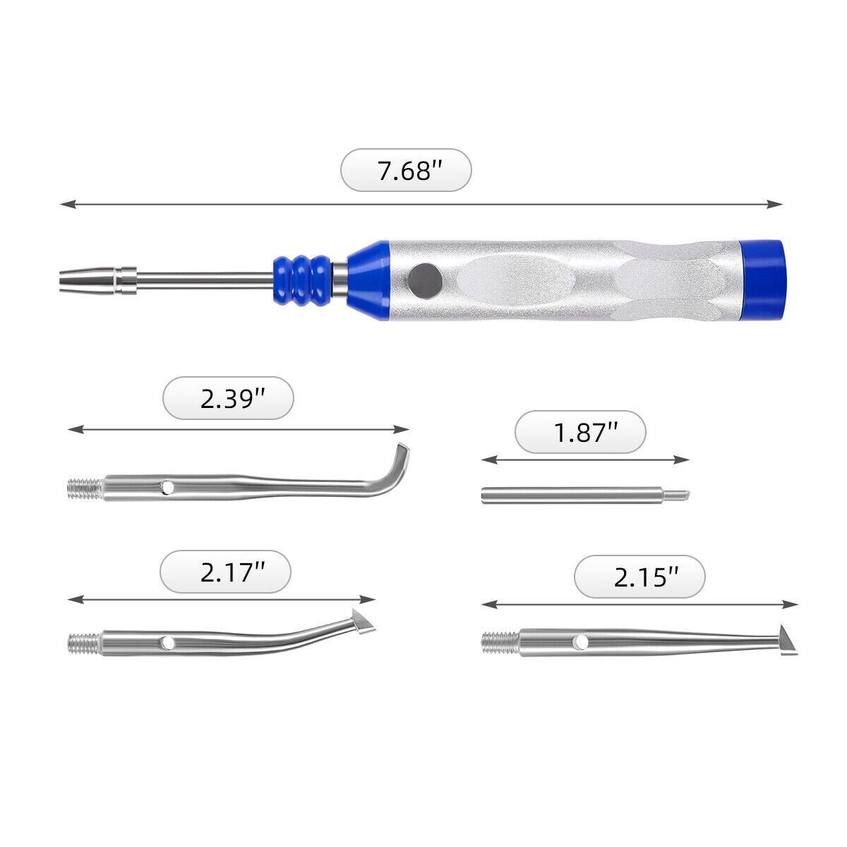 5 Pcs Dental High Quality Dentist Silver Crown Remover Gun Surgical Bridge Tool