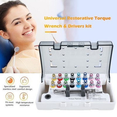 Kit de prótesis de implante universal dental llave de par +16pcs Drivers Remover