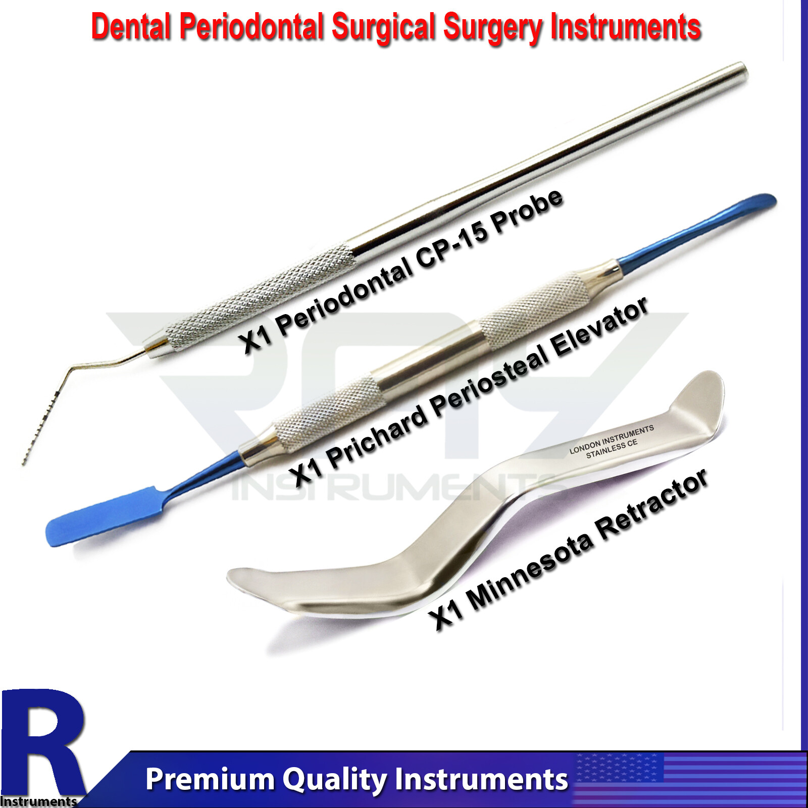 Dental Implant Prichard Elevator Surgical CP-15 Probe Periodontal Surgery Set