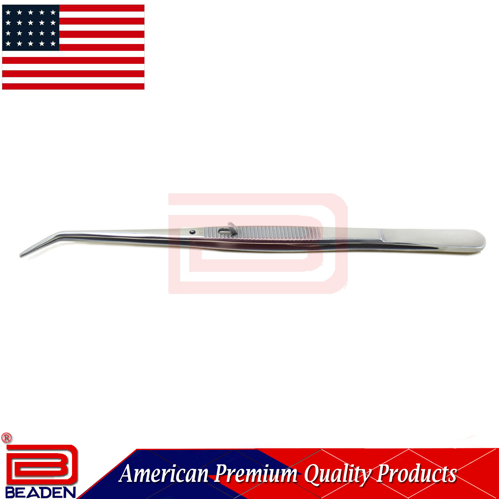 Dental Forceps Surgical Medical Serrated Tip Self Lock Tweezers