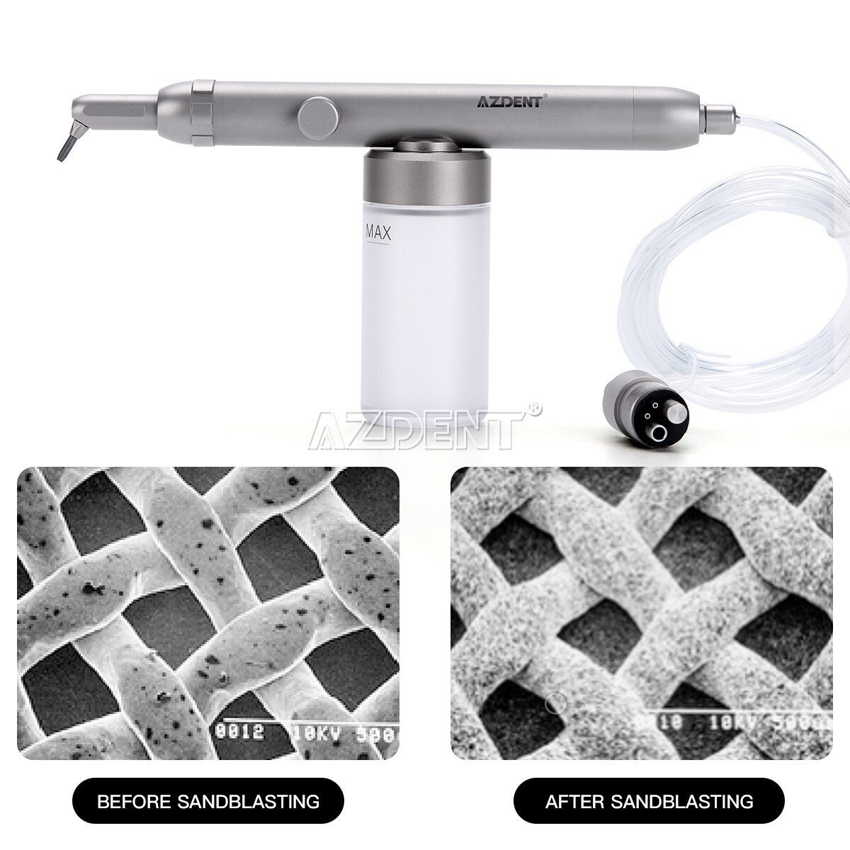 AZDENT Dental Air Abrasion Alumina Polisher Sandblasting Gun Sandblaster 4 Hole