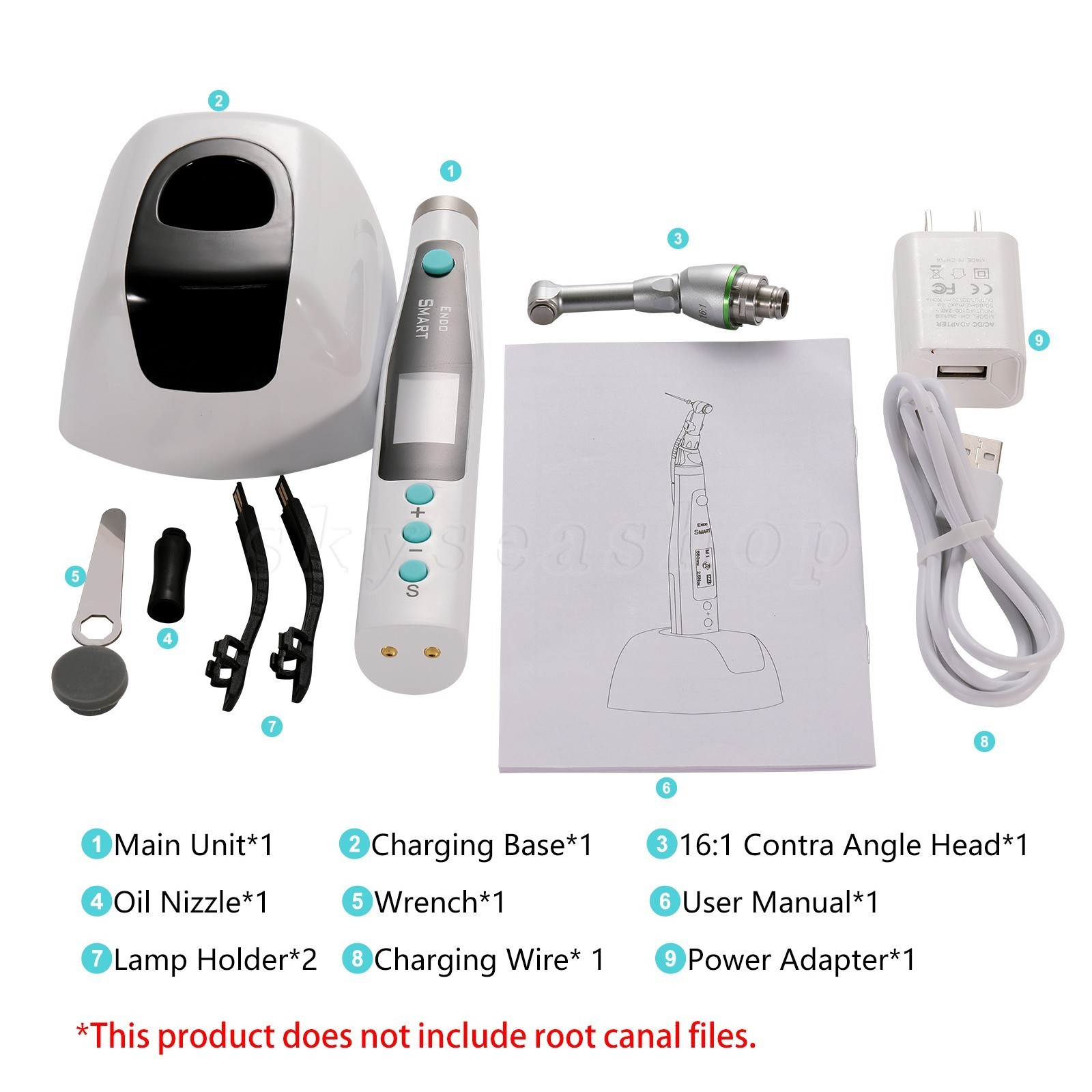 Dental LED Endo Motor 16:1 Contra Angle / 2in1 Apex Locator Root Canal / Files