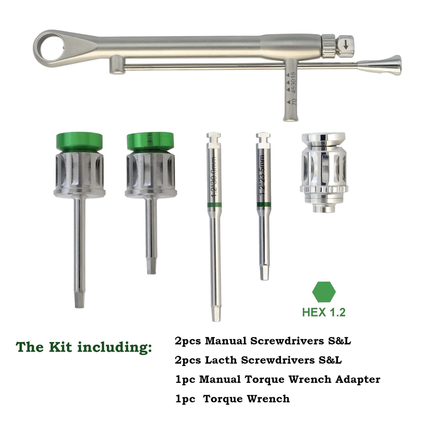 Implant Screwdriver Hex 1.2mm Driver Torque Wrench Adapter Megagen Biomet 3I DIO