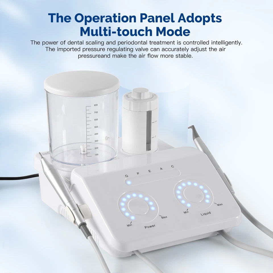 Dental Ultrasonic Scaler + Air Polisher 2 in 1 Therapy System Sandblasting Kit