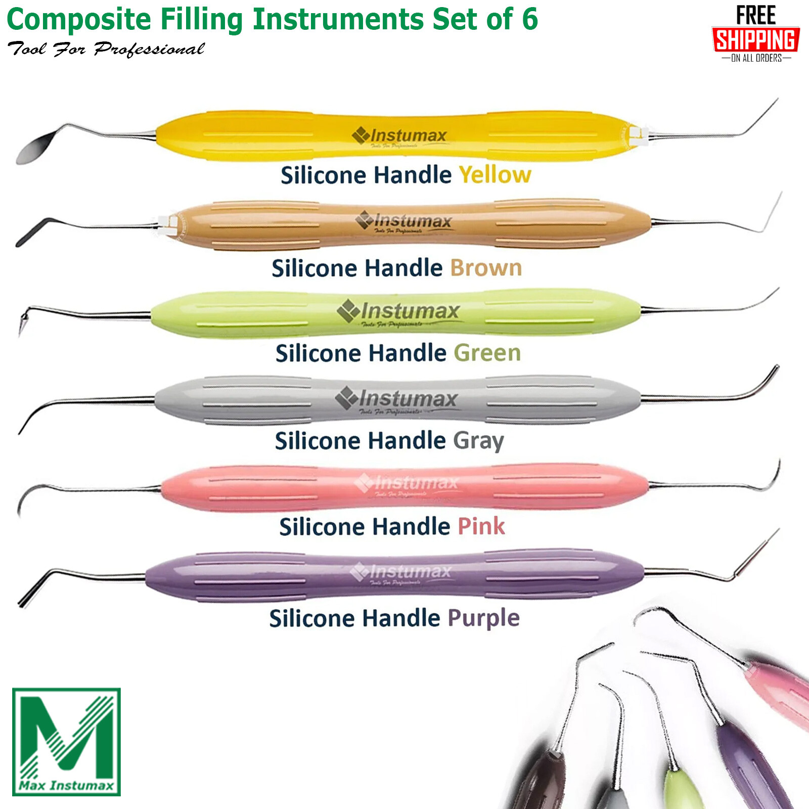 Dental Composite Filling Instruments Restoration Placement Tools Restorative Kit