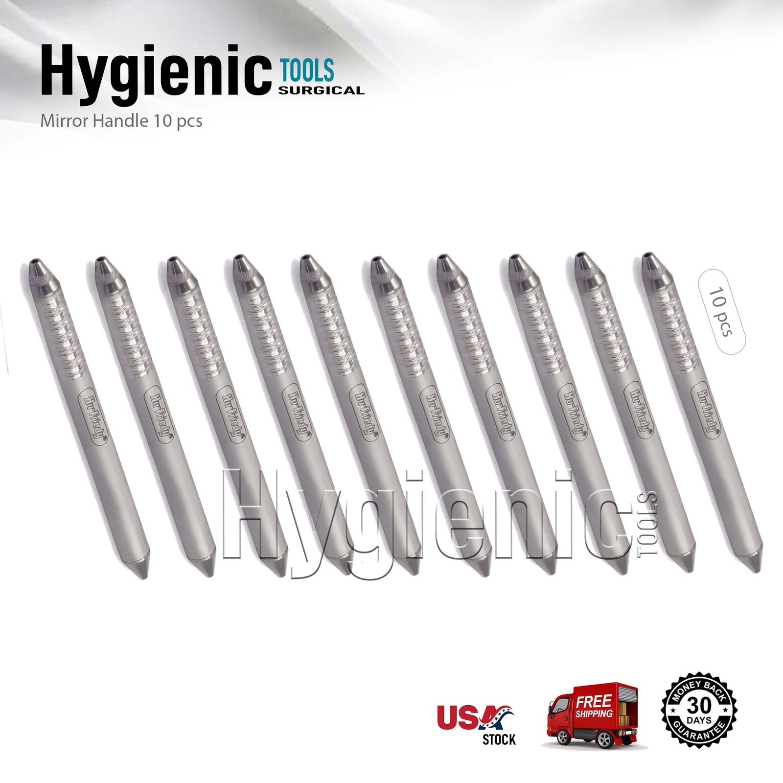 Lot of 10 Hu-Friedy MH6 Dental Mirror Handle – Premium Diagnostic Instrument USA