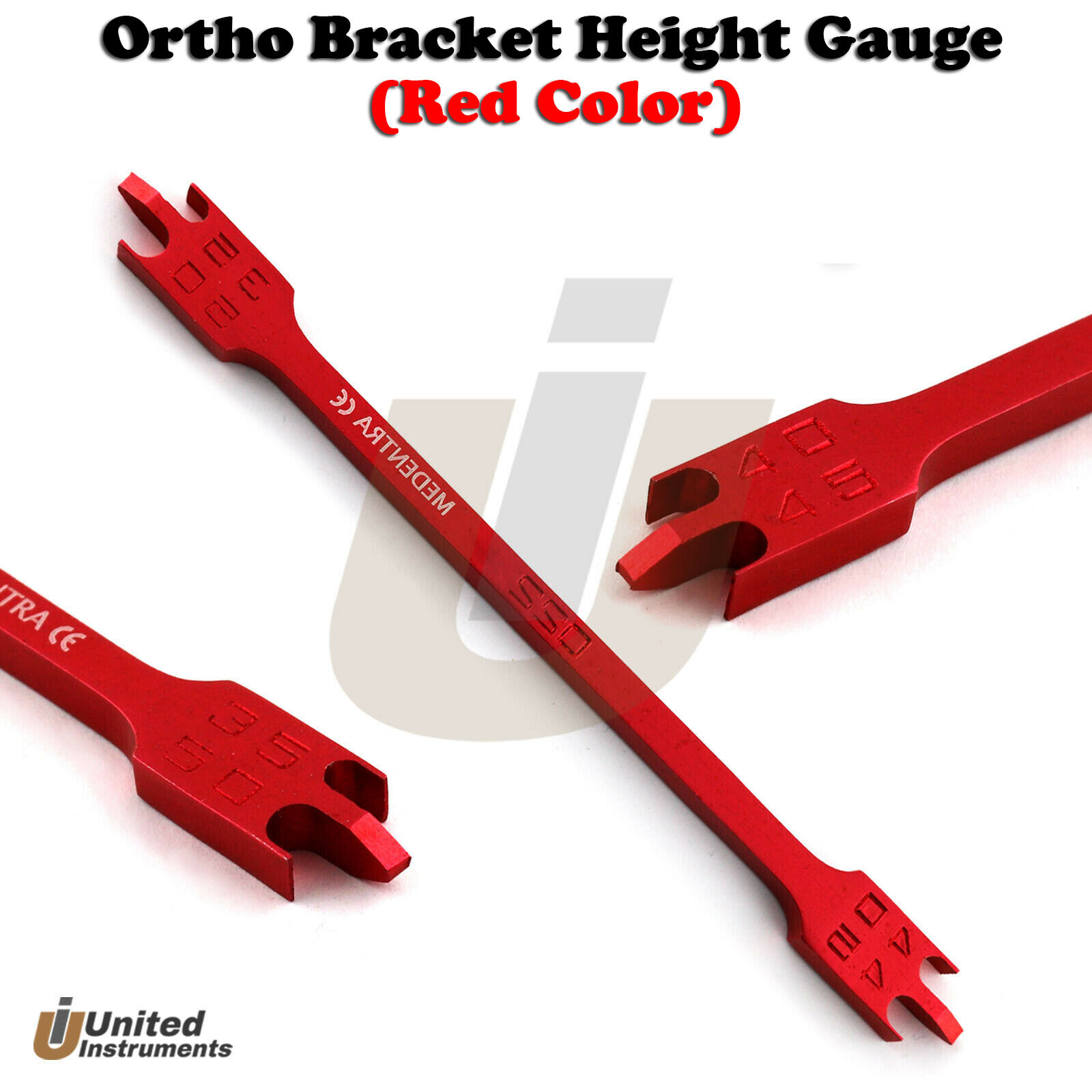 Bracket Height Positioning Gauge Orthodontic Measuring Dental Instruments Red