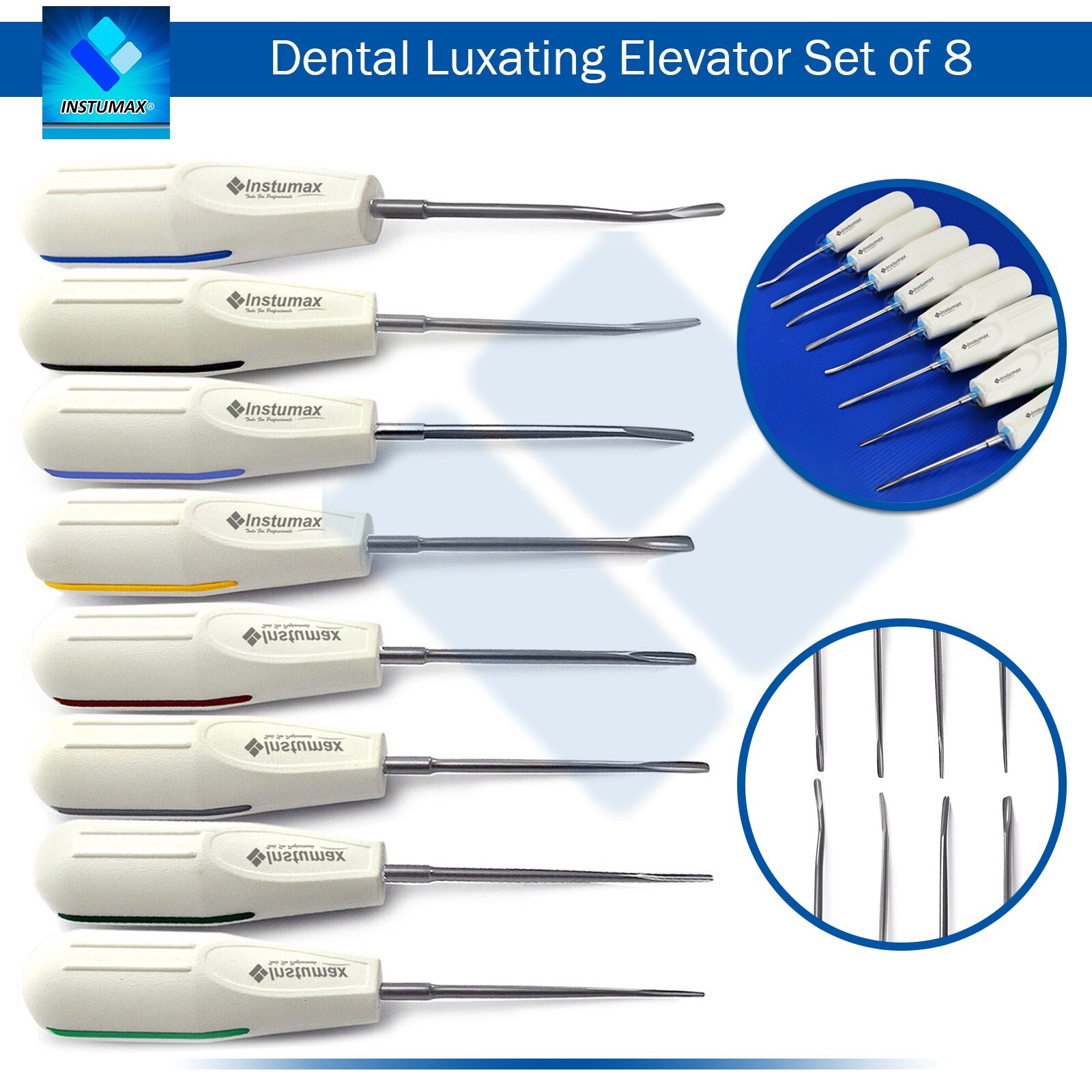 Dental Set Of 8 Luxating Root Elevators Oral Surgery Tooth Extracting Extraction