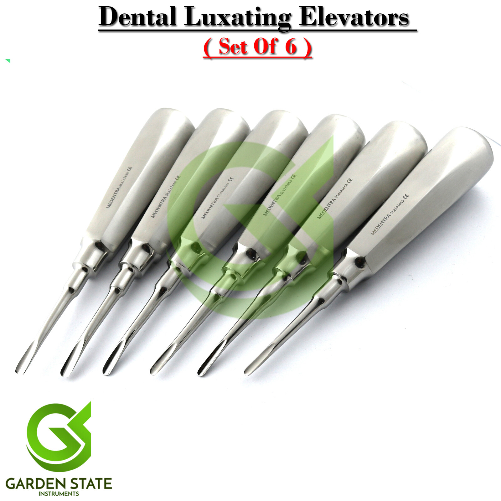 Set Of 6 Luxating Elevators Apical Root Dental Surgery Tooth Extraction Elevator