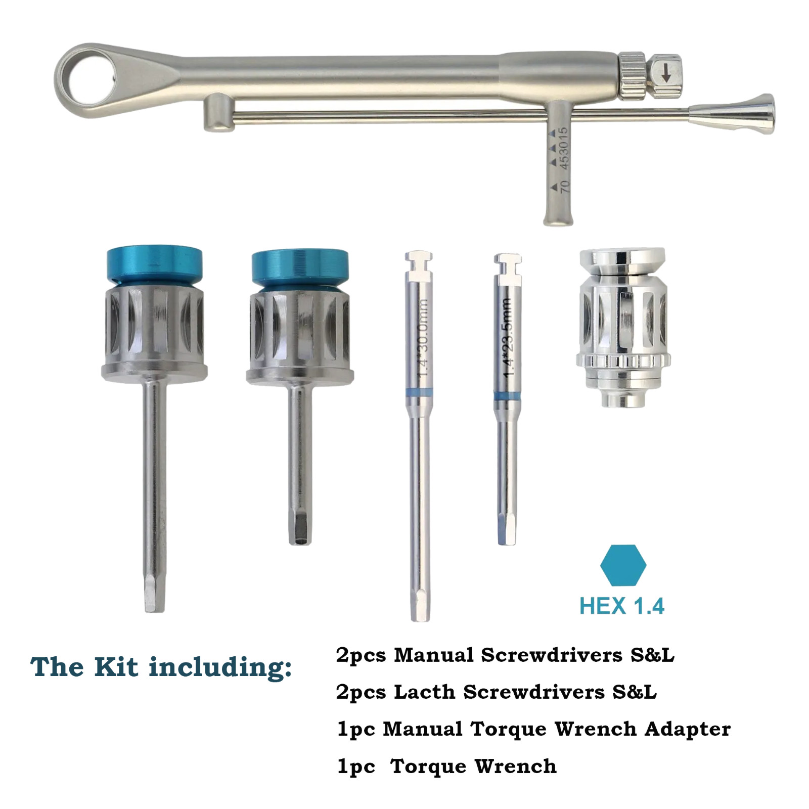 Dental Implant ICX Screwdriver Torque Wrench Manual Adapter Hex 1.4 Driver Hand