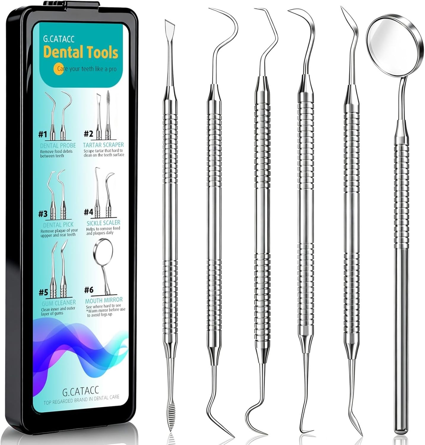 Dental Tools, Dental Pick for Teeth Cleaning, Stainless Steel Hygiene Kit