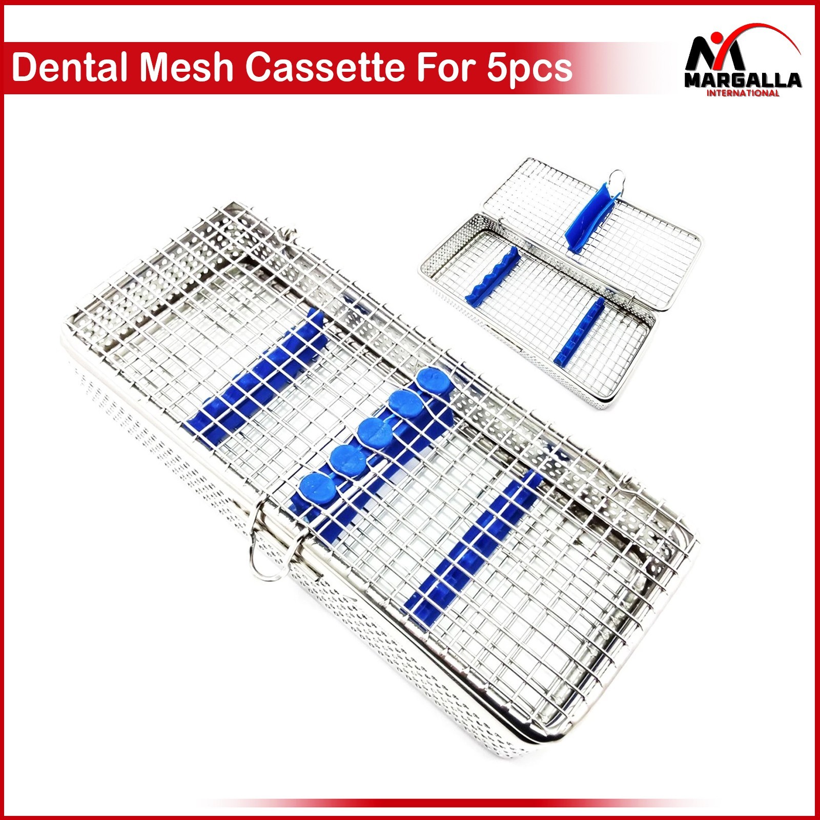 Dental Mesh Instruments Cassette Sterilization Tray Rack For Holding 5Pcs Scaler