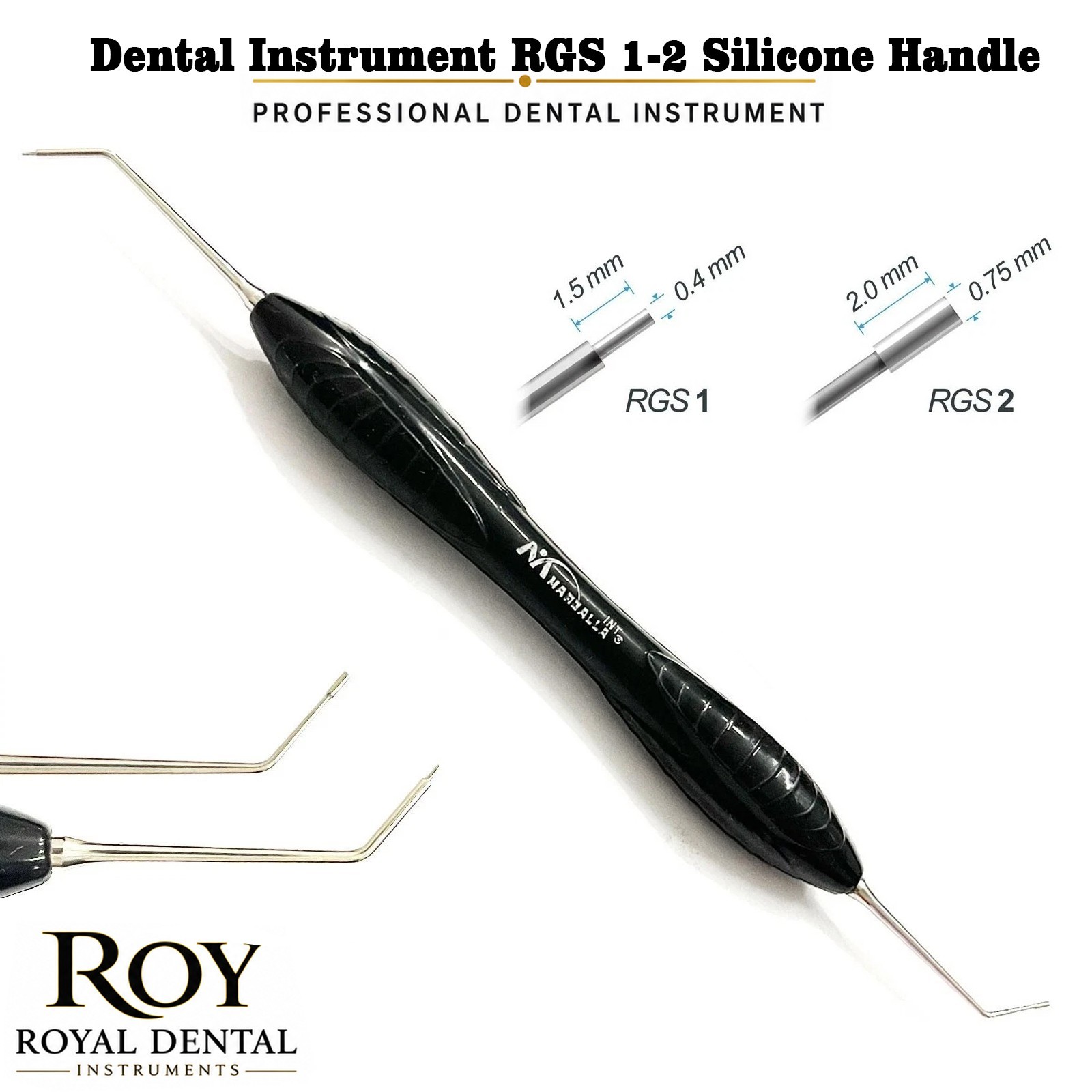 Dental RGS 1-2 & 3-4 Instrument Silicone Handle Depth Dimensions for Restoration